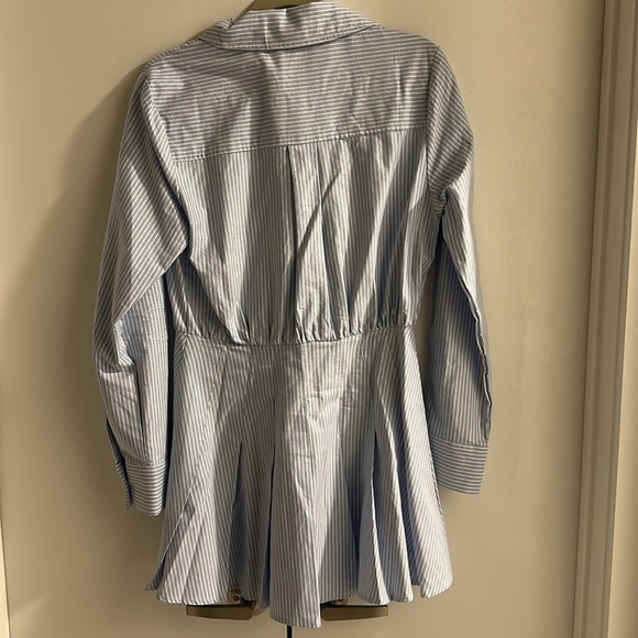 NWOT Pleated Pinstriped Poplin Mini Dress Size M - Picture 10 of 10